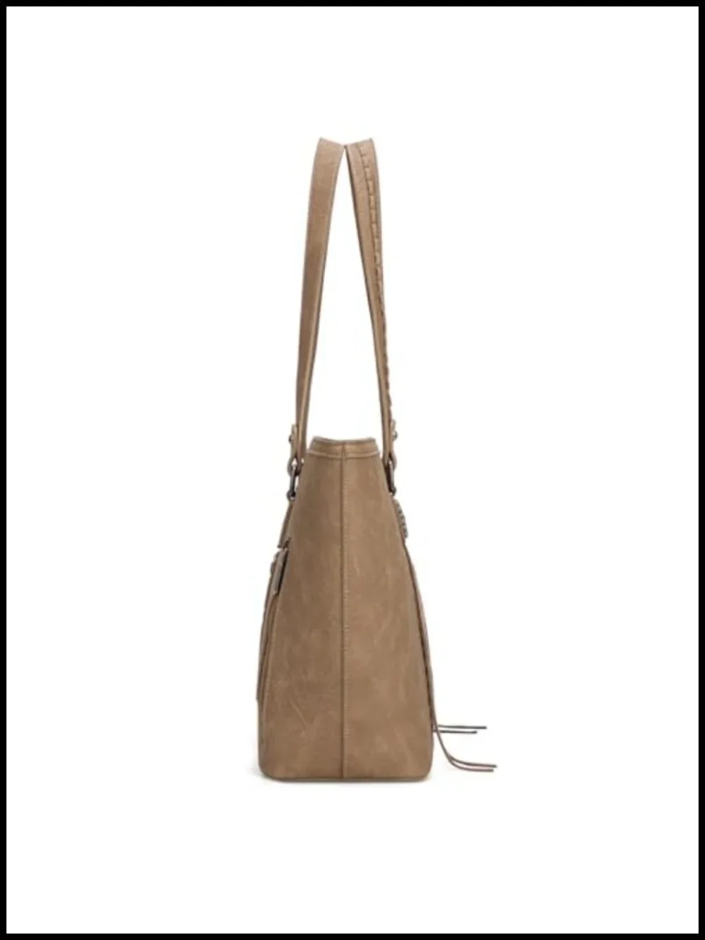 Western Tote Bag Vegan Leather Top Handle Shoulder Bag with Turquoise Metal